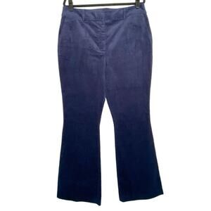 Boden NWT Navy Blue Corduroy Cord Fitted Flared Trousers 14 Long